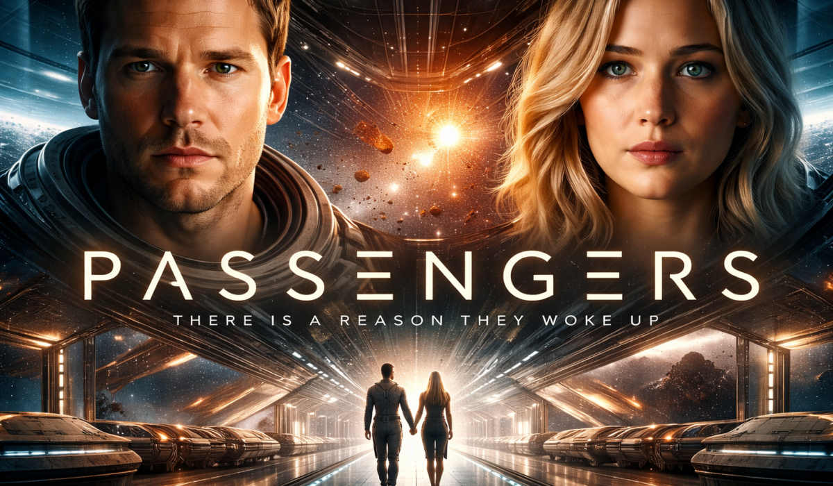 Passengers in a futuristic journey